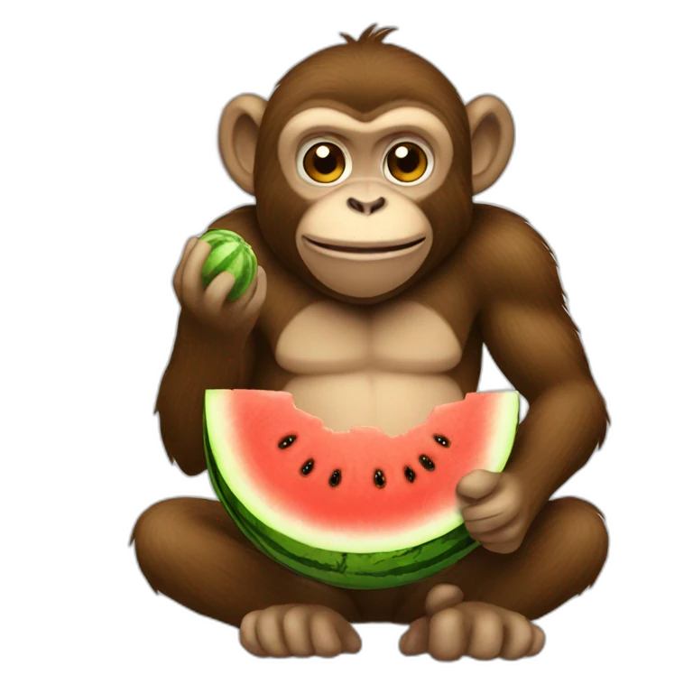 monkey eating watermelon emoji