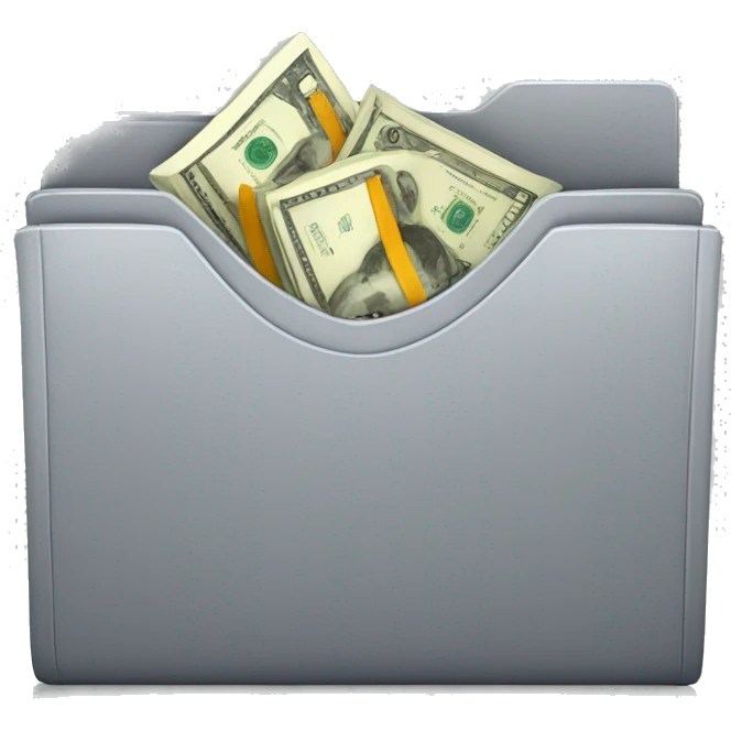 gray folder with money inside emoji