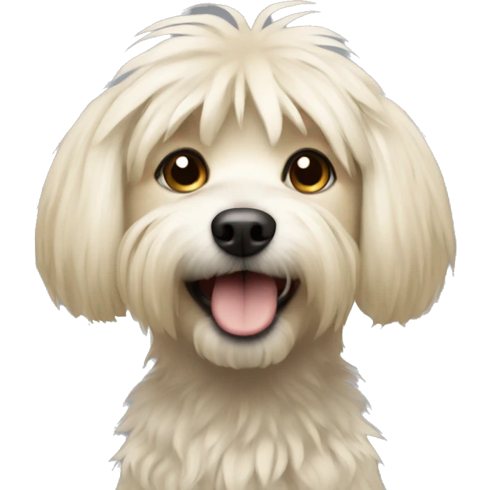 Light blonde small dog with shaggy fur emoji