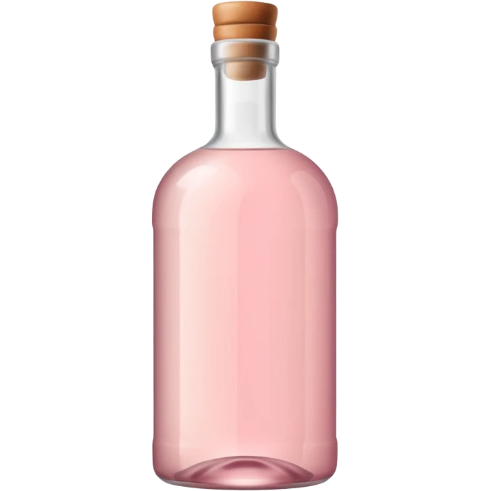 White rum bottle silhouette tinted soft pastel pink. emoji