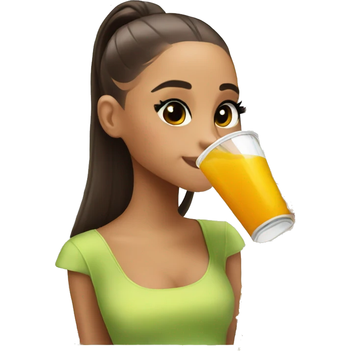 Ariana Grande drinking her juice  emoji