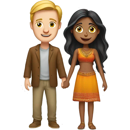 White guy and indian girlfriend emoji