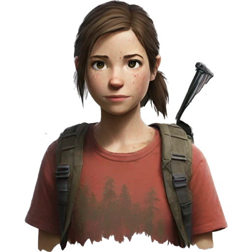 Ellie the last of us red t-shirt emoji