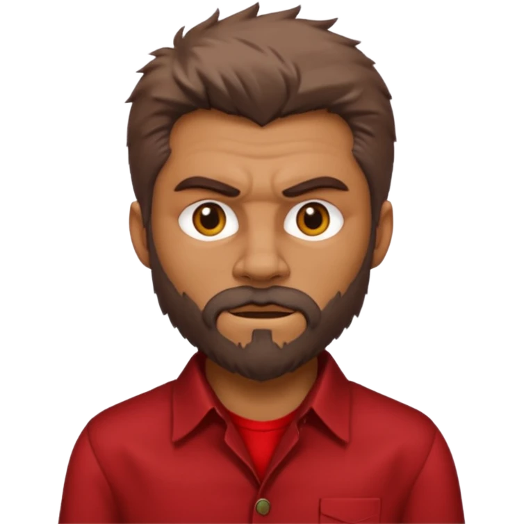 The Wolfman with red dress shirt, brown fur emoji