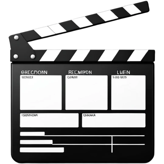 abstract movie clapper board, two simple rectangles with single line, geometric minimalism emoji