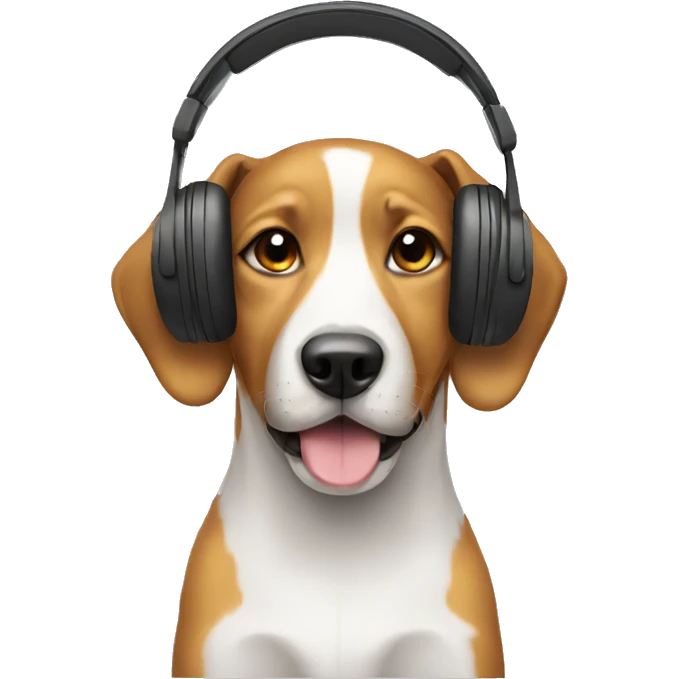 Dog with headphones  emoji