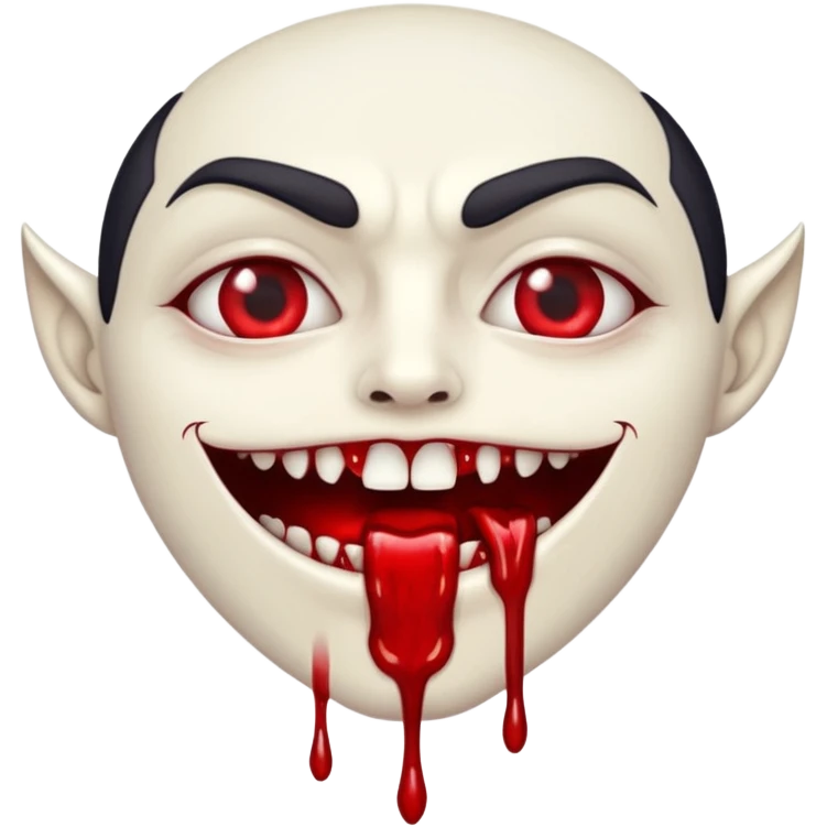 boca de vampiro com sangue escorrendo do canto dos lábios emoji