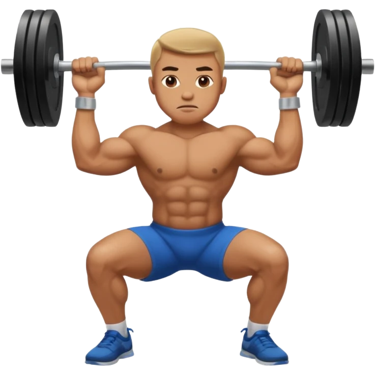 man doing barbell squat emoji