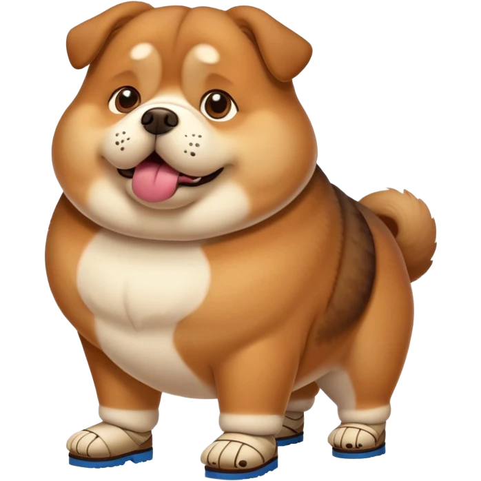 fat dog with shoes  emoji