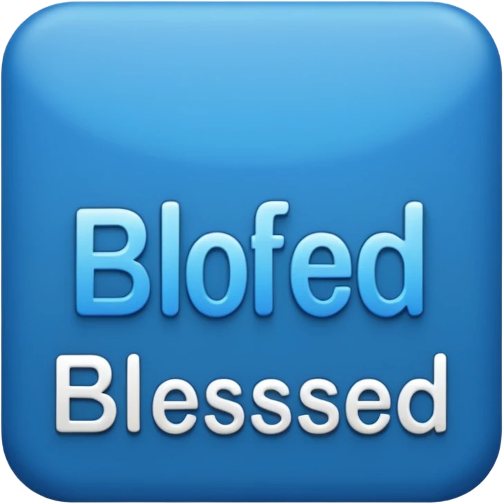 blue word "blessed" emoji
