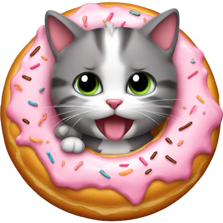 Kitty eating a donut  emoji