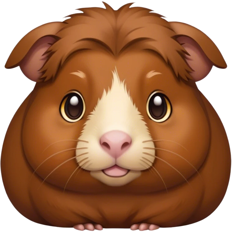 Cinematic Noble Brown Guinea Pig Portrait Emoji, Poised and regal, with a compact, chubby build and a soft, well-groomed rich brown coat, deep-set soulful dark eyes, Simplified yet sharp and sophisticated features, highly detailed, glowing with a warm, dignified glow, high shine, intelligent and charming, stylized with an air of gentle coziness, focused and attentive, soft glowing outline, capturing the essence of a watchful and confident little rodent, so majestic it feels as though it could scurry out of the screen with effortless authority! emoji