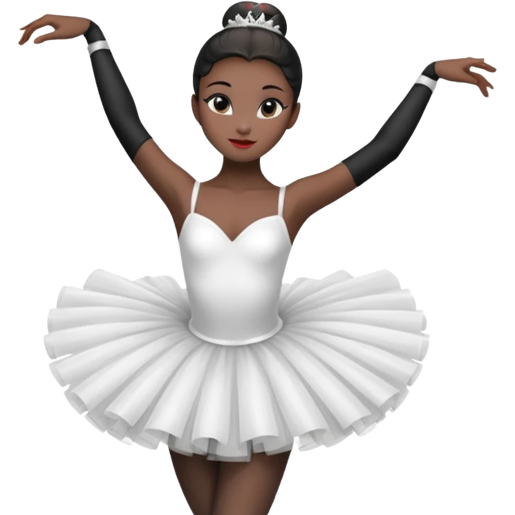 Black swan ballerina emoji from a far to see the whole body dancing emoji