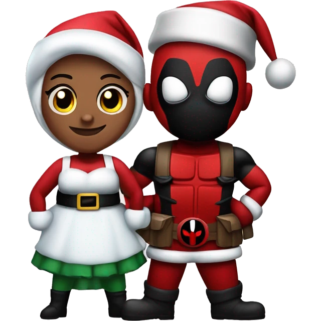 Deadpool as Santa and Wolverine as Mrs.Clause emoji