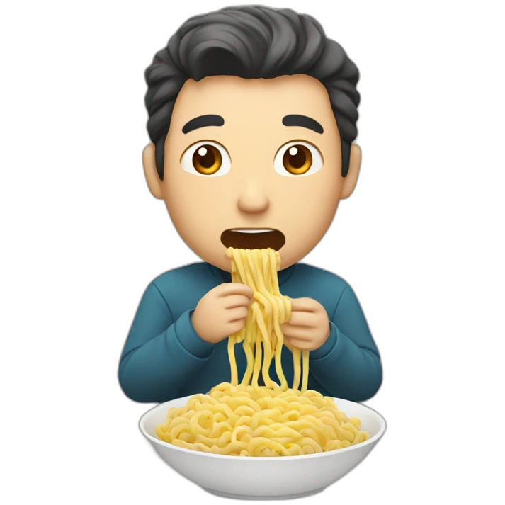 Man eating Noodles emoji