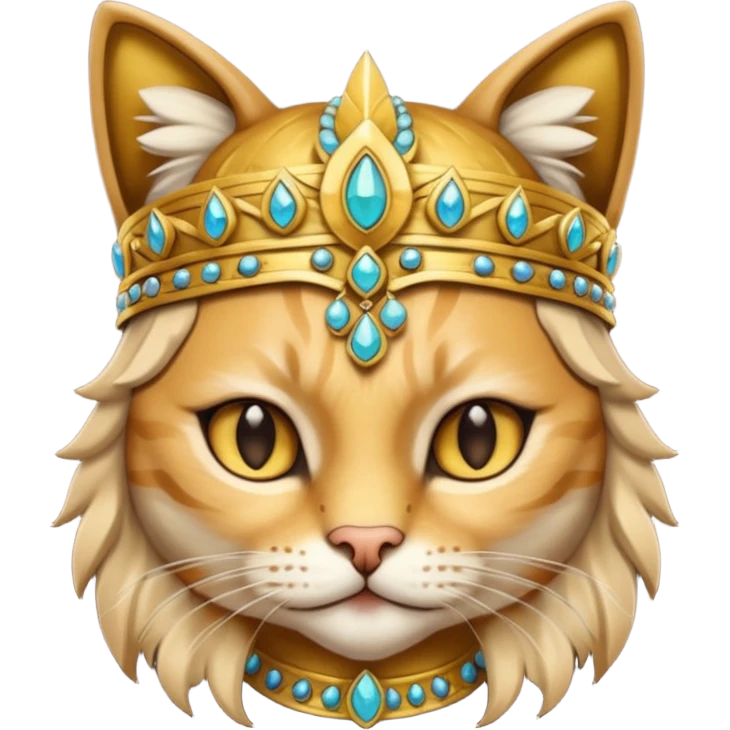 ancient cat with gold on head emoji