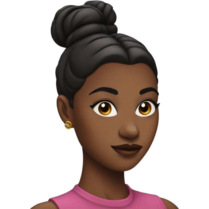 A black girl with 2 Buns and a slick back with 92i makeup emoji