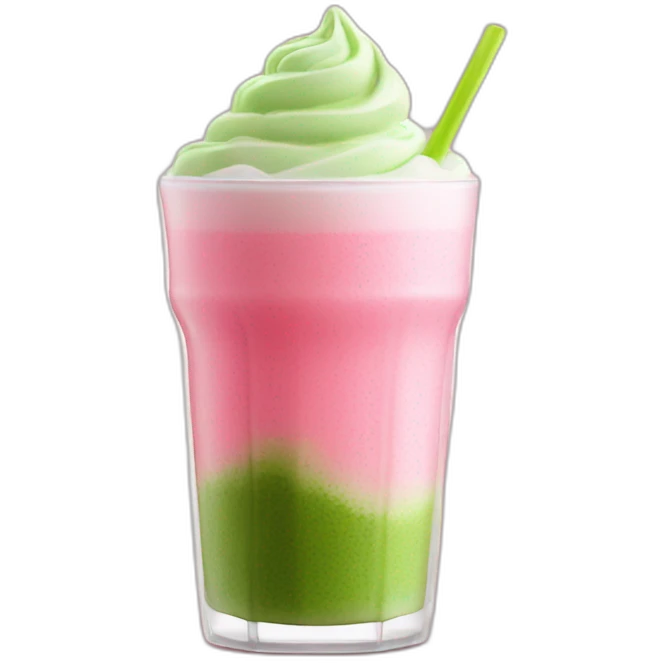 Pink drink with matcha foam emoji