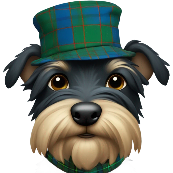 Scottie dog in a green and blue tartan tam  emoji