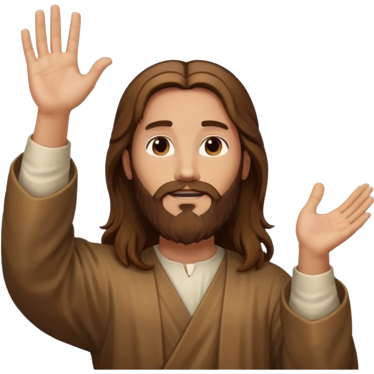 Jesus with one hand raised emoji