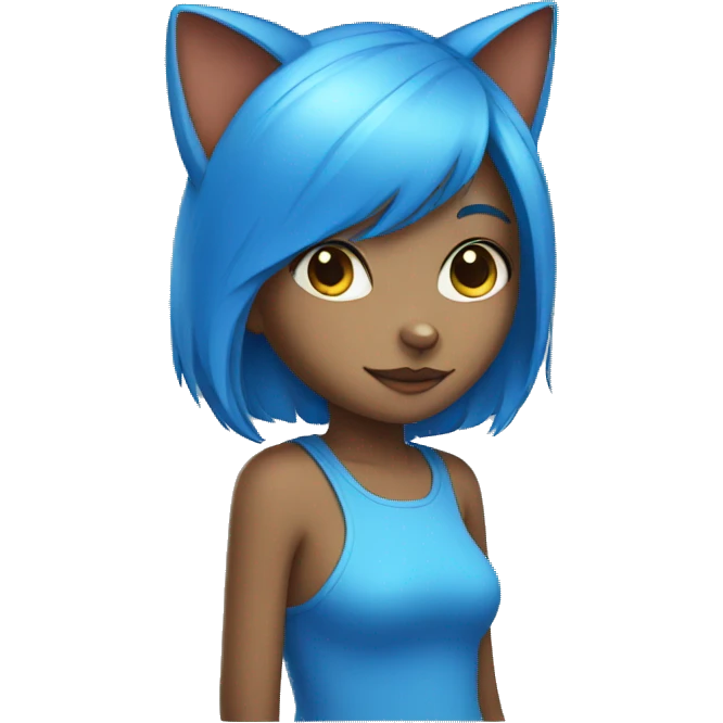 blue cat girl emoji