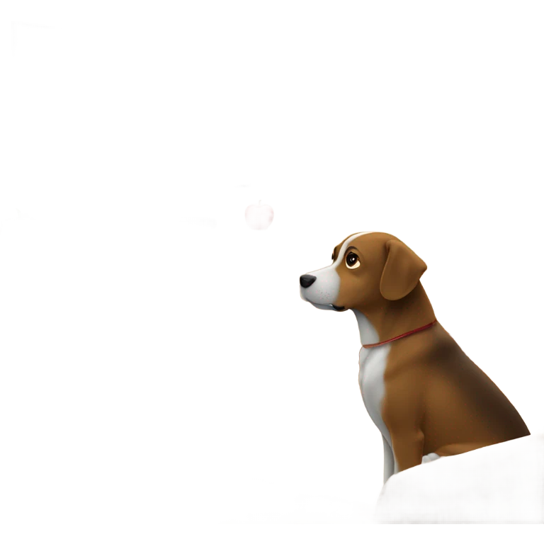 dog watching apple tv+ on a big tv screen need to see the screen emoji