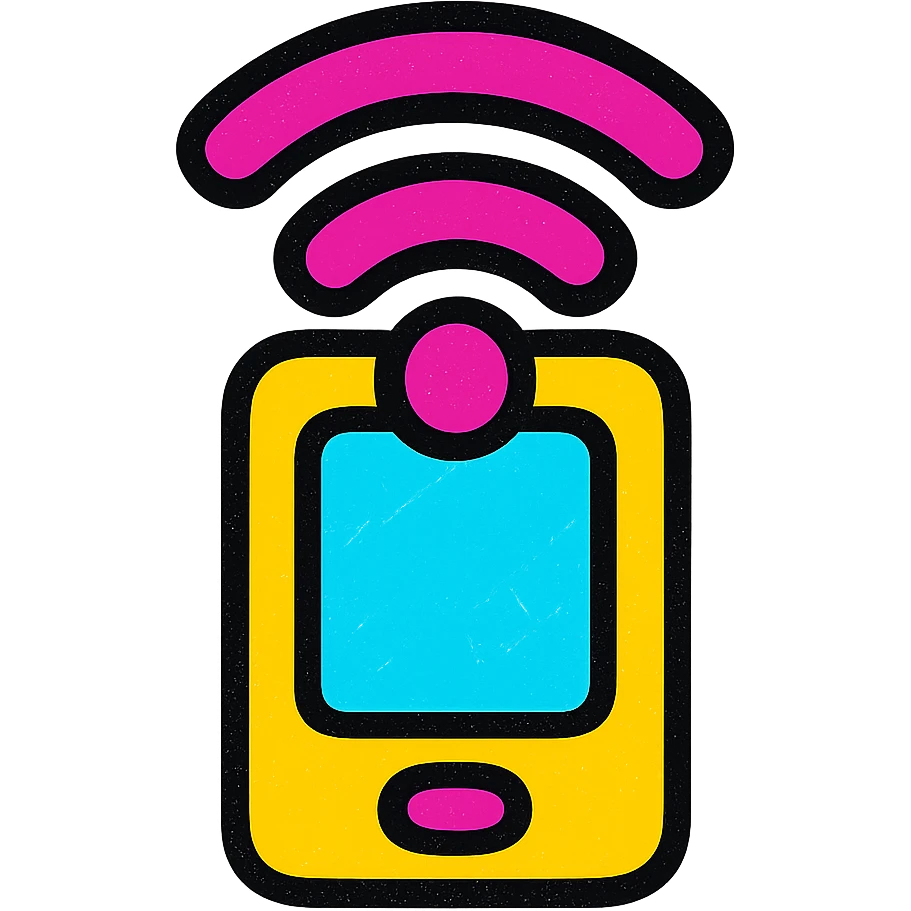 A modern, minimalistic icon of a technology symbol in flat design style, using bright and harmonious colors, suitable for mobile and web applications. emoji