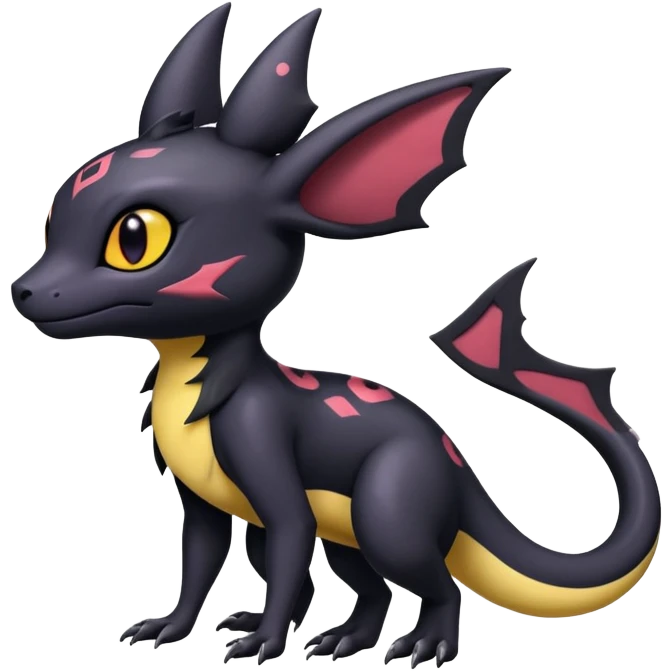 Salandit-Umbreon-Noibat (Full body) emoji