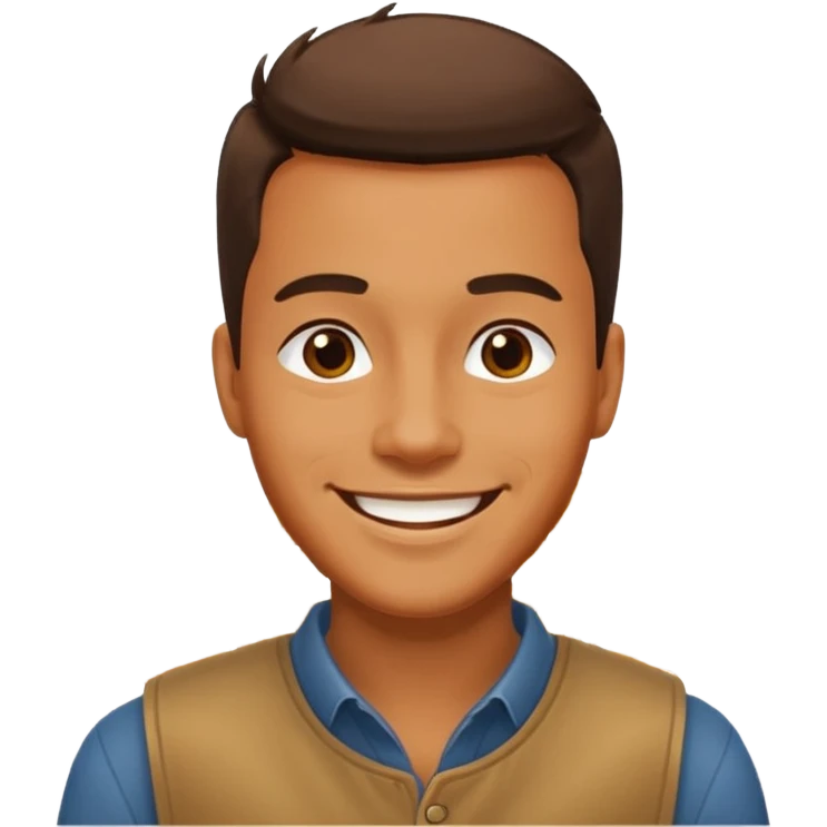 man happy satisfied with wheat and grain floating arround emoji