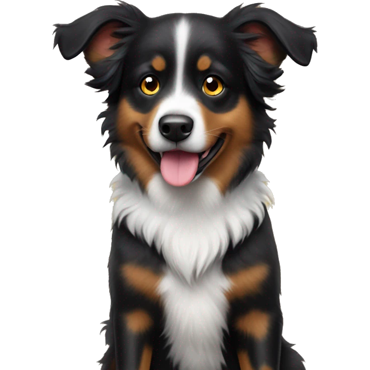 Small black australian shepherd dog Halloween costume  emoji