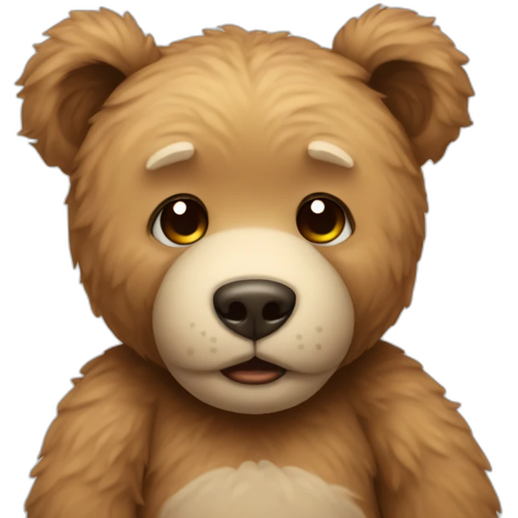 Teared teddy bear emoji