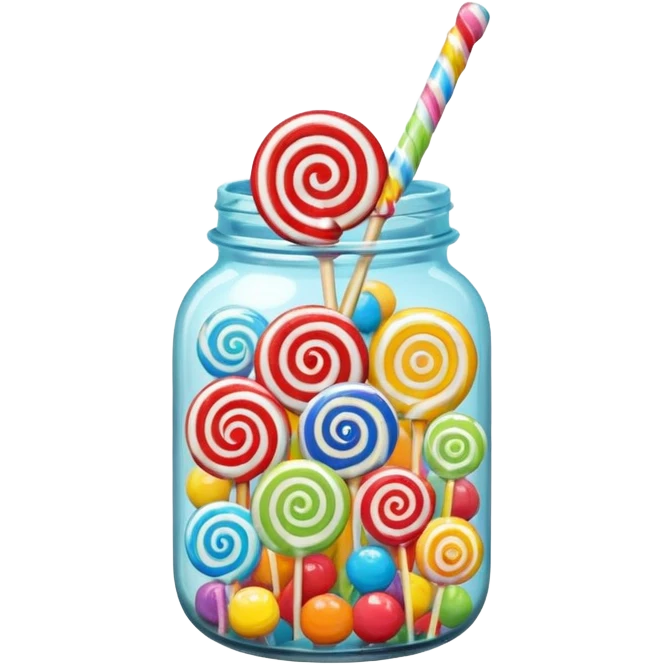 Colorful lollipop jar emoji