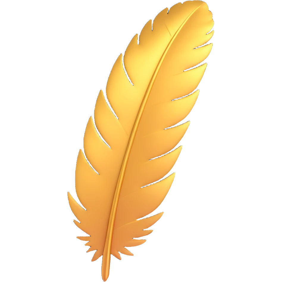 fluffy golden feather emoji