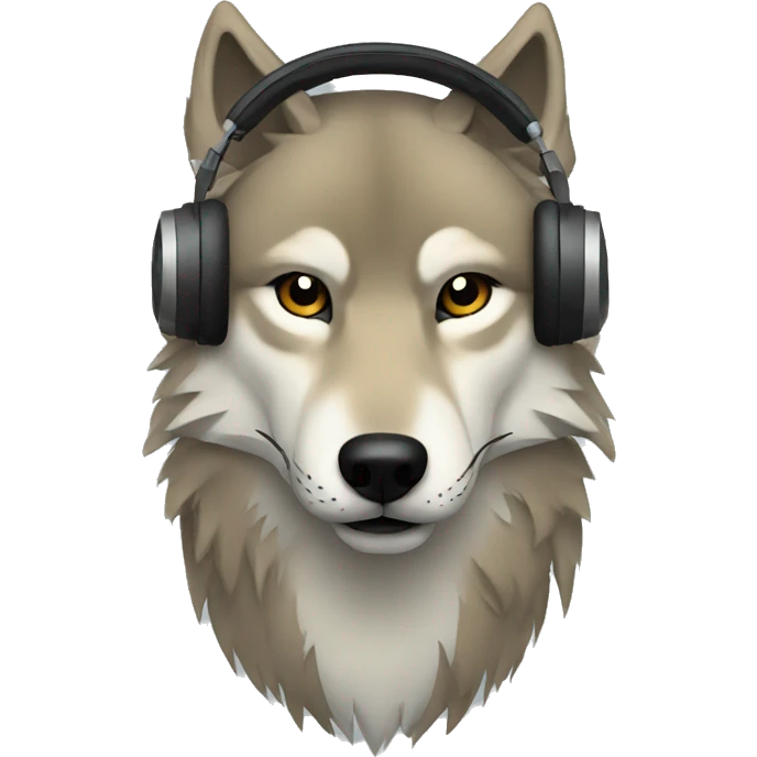 Wolf headphones minimalist emoji