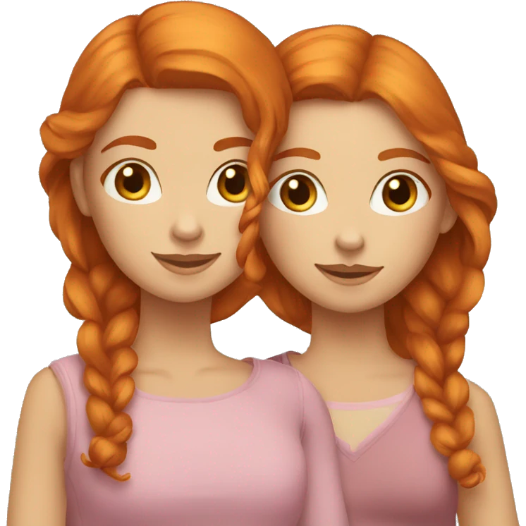 Ginger and brunett girls emoji