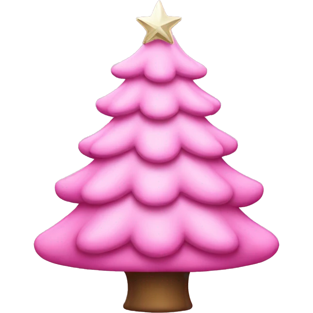 pretty pink christmas tree emoji