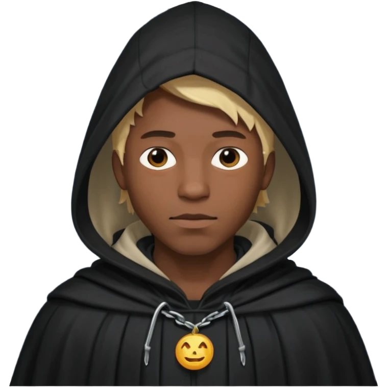 Hooded blonde black man emoji