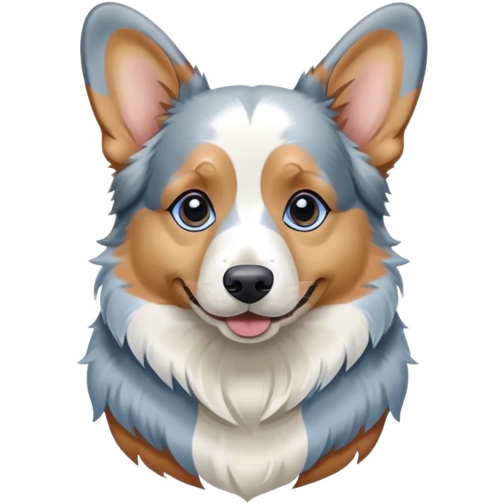 Corgi that that is blue Merle on its back  emoji