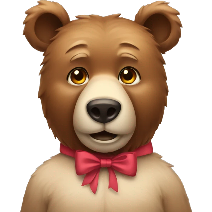 bear wearing bow emoji