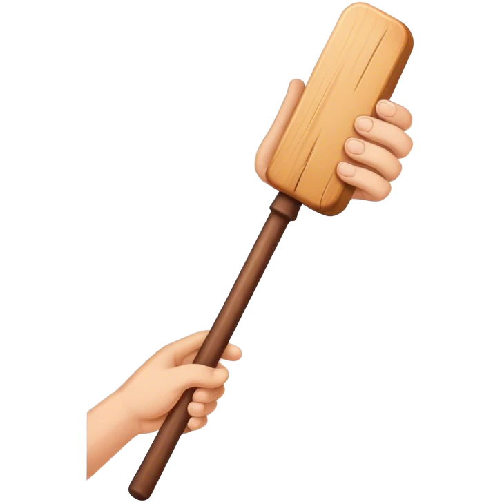 Hand holding Woodstick emoji