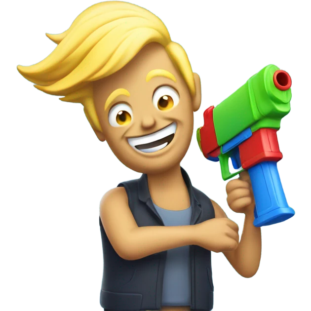 trump with watergun emoji