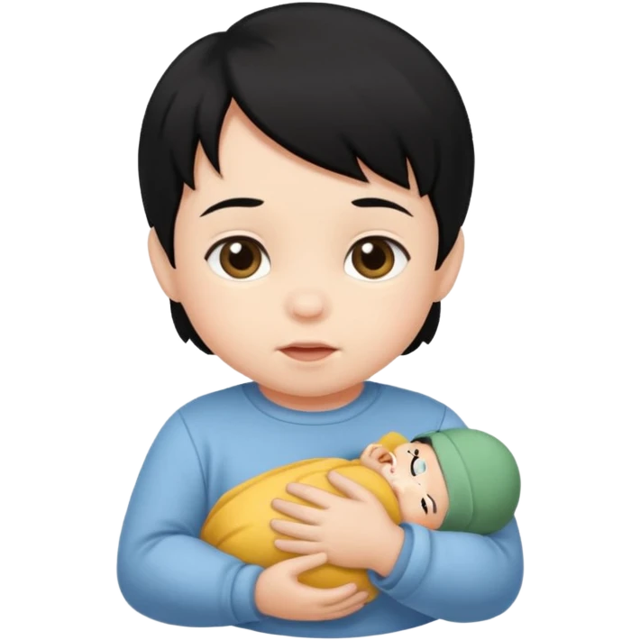 black hair infant emoji