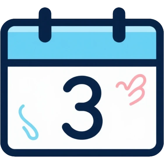 calendar in pastel blue color emoji