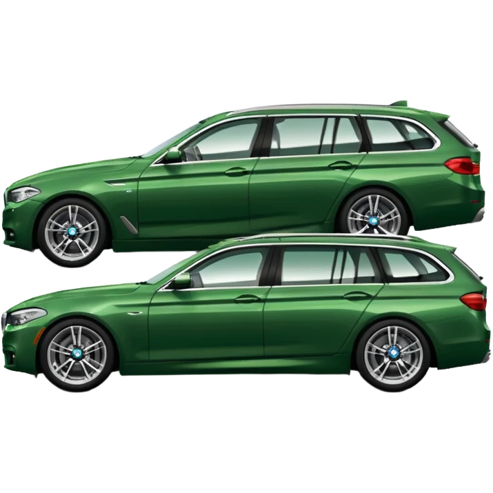 side view of a green BMW 540i wagon emoji