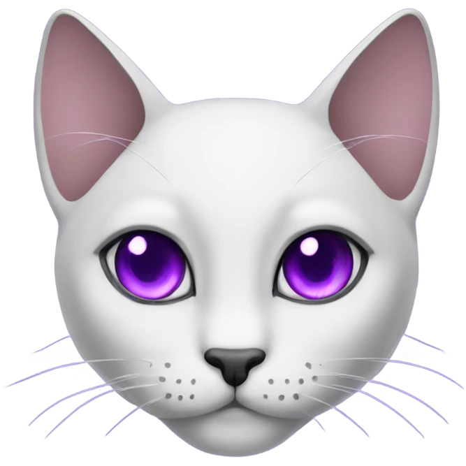 Black cat with purple eyes and one purple eye on the cats forehead  emoji
