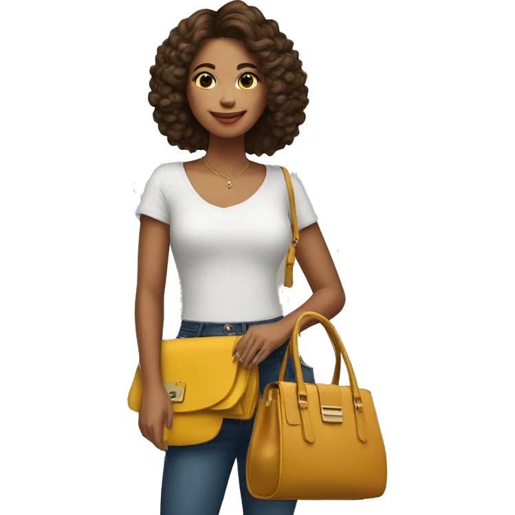 mujer con una bolsa cartera hashion emoji