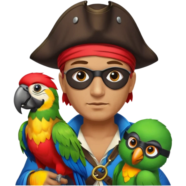 pirate and parrot emoji