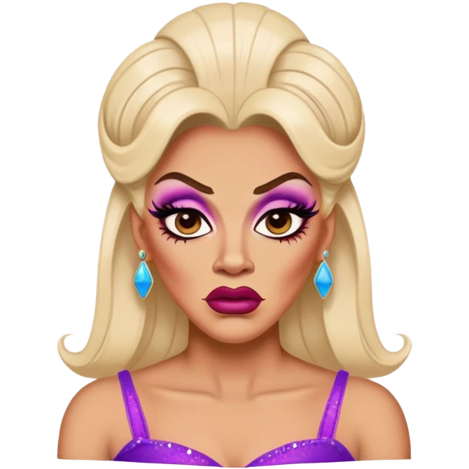 Drag queen with a disgusted face expression emoji