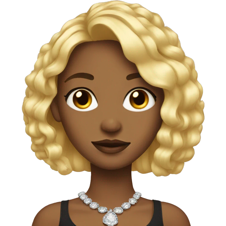blonde girl portrait with jewelry emoji