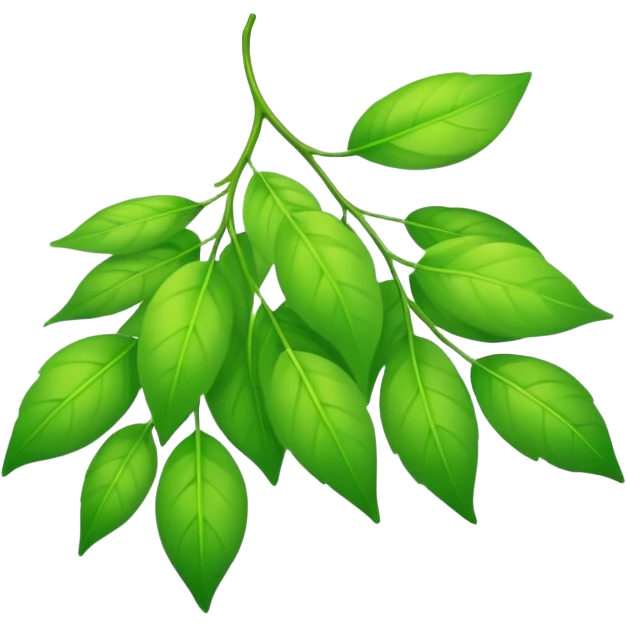 bright green summer leaves gently falling in a warm breeze emoji
